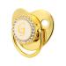 SUNGOOYUE Golden Baby Pacifier - Curved Silicone Bling Pacifier with Clips for 6-18 Months - Personalized 26 Letters Design - Buy Online on GoSupps.com