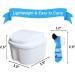 Denture Soaking Box Orthodontic Retainer Bath Case with Strainer Basket False Teeth Container Dental Denture Bath Box Case Cup for Travel Cleaning - White - Buy Online on GoSupps.com