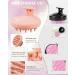 Waterproof Scalp Massager Shampoo Brush for Hair Growth & Dandruff Treatment - Salmon Pink - Buy Online on GoSupps.com