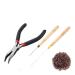Hair Extension Tool Set 100 Silicone Lined Micro Rings Extension Hair Pliers Hair Extension Loop Needle Threader Pulling Hook Tool