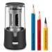 Electric Pencil Sharpener  Super Sharp Pencil Sharpener for Colored Pencils  Auto Stop  Fast Sharpen Pencil Sharpener Plug in for 6-12mm No.2/Colored/Sketch Pencils  Suit for School  Office (Black)