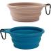 Buy Ohmo Foldable Dog Bowl - 2 Pack (400ml) Blue & Beige | Premium Silicone Portable Pet Water Bowl for Dogs & Cats - Perfect for Outdoor Camping - Buy Online on GoSupps.com