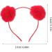 minkissy Plush Ball Headband Fluffy Pom Pom Headband Cat Ear Headpieces Christmas Party Hair Accessory for Women Kids Red - Buy Online on GoSupps.com