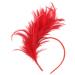 Feather Fascinator Headband Tea Party Headwear 1920s Headbands Flapper Headpieces 1920s for Women (Red) 1 Red