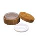 30mlOz/Empty Eco-Friendly Bamboo Look Loose Powder Cosmetic Jars Makeup Storage Case Box Holder Container with Plastic Flour Sifter and Sponge Puff Baby Powder Puff Kit