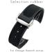 HAMONEE Silicone Watch Bracelet 18mm-22mm for Omega Moonwatch Speedmaster Seamaster 300 Soft Black/Yellow Bands - Buy Online on GoSupps.com