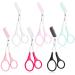 6 Pieces Eyebrow Scissors with Comb Eyebrow Trimmer Scissors Eyebrow Shaping Cut Scissors Stainless Steel Eyebrow Trimmer Scissors Hair Removal Beauty Accessories for Men and Women (Multicolor)