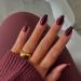 KQueenest Gel Press on Nails Short Medium Coffin Solid Color Fake Nails Nails Press ons Short Ballerina Glue on Nails With Glazed Finish Wine Red Acrylic Nails False Nails For Finger Burgundy glossy burgundy
