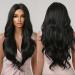 Long Curly Black Wigs for Women | Natural Wavy Synthetic Middle Part Wig - Shop Internationally! - Buy Online on GoSupps.com