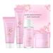 Cherry Blossom Skin Care Set - Moisturizing Travel Set for Teen Girls - Anti-Aging Skin Care Routine Kit, 4Pcs Gentle Alcohol-Free Skincare with Cleanser