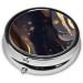 Dark Medium Round Pill Box - 3 Compartment Travel Organizer for Pills | Portable Travel Pill Box for Easy Medication Storage - Buy Online on GoSupps.com
