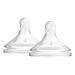 Dr. Brown's Options + Wide Mouth Silicone Nipple Level 4 9 Months white 2 Count (Pack of 1)