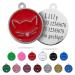 Ibera Gifts - Personalized cat brand for medium to large cats in round shape with cat with engraving name collar brand address trailer cat necklace (red)