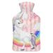 Unicorn Rainbow Hot Water Bottle With Cover Plush Bed Bottle Hand Warmer For Adults And Children 26.5X15.3cm