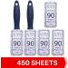 AERSY Lint Roller Set - 450 Sheets, 65m, 90 Sheets Per Roll - Extra Sticky Pet Hair Remover for Clothes, Car Seats, Upholstery, Floors - Buy Online on GoSupps.com