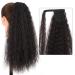Ponytail Extension 22" Long Kinky Wrap Around Ponytail Hairpiece for Women Ponytail Extension Magic Paste Heat Resistant Synthetic Ponytail Hair Extension(Color:0010) 22inches 0010