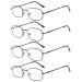 Eyekepper Metal Frame Reading Glasses with Spring Hinge 4 Pack Black +4.00 Black