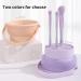 MSQ 3 in 1 Makeup Brush Cleaning Mat Brush Cleaner Mat Foldable Makeup Brush Cleaning Bowl With Lanyard to Dry Makeup Sponge Powder Puff Brush Orange - Buy Online on GoSupps.com