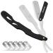 Straight Razor for Men - BarbaQo Professional Stainless Steel Razor with 10 Blades | Close Shaving Experience - Buy Online on GoSupps.com