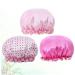 FRCOLOR Hair Bonnet 3pcs Women's Shower Cap Set | Double Layer Bath Visor for Curly Hair | Waterproof & Elastic Bathing Caps - Buy Online on GoSupps.com