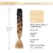 Gairyan Jumbo Braids Extensions - 100g Ombre Synthetic Braiding Hair (60cm) for Box Crochet - Afro Hair (Black Dark Brown & Light Brown) - Buy Online on GoSupps.com