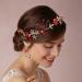 Drokit Red Flower Tiara Bridal Headpiece and Earrings Set - Wedding Hair Jewelry and Accessories - Buy Online on GoSupps.com