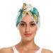 Summer Teal Gold Butterflies Hair Towel 2 Pack Super Absorbent Hair Drying Towel Quick Dry Hair Turbans Head Towel with Button Twisty Wrap for Women Girls