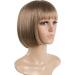 Bob Wig SYXLCYGG Brown Short Wigs With Bangs Flame Retardant 10"Straight Silky Fluffy Womens Hair Wigs Synthetic Black Girl Daily (Free Wig Cap) 10"Flame Retardant Wig-Ash Blonde - Buy Online on GoSupps.com