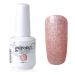 Vishine Soak-off Gel Polish Lacquer Nail Art UV LED Manicure Varnish 15ml Glitter Apricot Pink (375) #375
