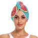 Watermelon Teal Hair Towel 2 Pack Super Absorbent Hair Drying Towel Quick Dry Hair Turbans Head Towel with Button Twisty Wrap for Women Girls