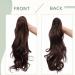 Matte Claw On Ponytail Extension 18 Inch Curly Wavy Hairpiece - Medium Brown - Buy Online on GoSupps.com
