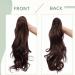 Shop Sego 45cm Ponytail Hair Extension - Wavy Medium Brown Clip-In Braid & Voluminous Claw - 140g Synthetic Hair - Buy Online on GoSupps.com