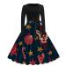Christmas dress ladies printed Christmas sweater Christmas sweaters sweatshirt sweater mini dress bag sweatshirt dress o-neck Christmas nice elk snow man snowflake printing club clothes red s