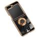Tivenfezk nadoli for samsung galaxy z flip 5 astronaut hidden stand shell caricature ultra thin coating galvanized 360 ring stand soft silicone scratch -resistant mobile phone cover protective cover samsung galaxy z flip 5 black