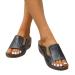 Aniywn Summer Women Sandals Flat Lightweight Open Toe Comfortable Thong Solid Color Women Shoes Wedges Platform Slippers Dark Blue 8