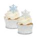 Edible Wafer Snowflake Pre-Cut Cupcake Toppers - 24pc