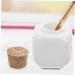 PLAFOPE Manicue Cups Gratitude Jar Clear Container Bottle Empty Medicine Bottle Travel Bottles Small Cork Bottles Small Glass Bottles with Cork Pill Container Bottle Ceramics White Bamboo 5.7*3.5cm White - Buy Online on GoSupps.com