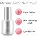 Metallic Silver Nail Polish Metal Nail Polish Mirror Nail Varnish Quick Drying Metallic Effect Nail Art Polish Long Lasting Non-Peelable Magic Mirror Gel Nail Polish No UV Needed - Buy Online on GoSupps.com