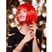 PLANTURECO Red Wig with Bangs and Neon Glasses - Bachelorette Party Wigs - Buy Online on GoSupps.com