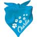 Dog triangular scarf (color: atoll blue) (size 1 (55 cm)) name of the dog 55 x 18 atoll blue