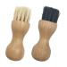 2 Pieces Shoe Polish Applicator Brushes Wooden Handle Strong Bristles Pig Hair Brush for Shoes Care
