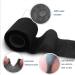 Delyeho Self Adhesive Cohesive Bandage Wrap Black 6 Count - 2x5 Yards - First Aid Elastic Vet Wrap - Self Sticking Medical & Sports Wrap for Wound Care - Pack of 1 - Buy Online on GoSupps.com