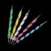 10Pcs Nail Gel Plastic Fake Fingers Model Acrylic Powder 3D Nail Tips Nail Glitter Crystal Powder Manicure Tools Acrylic Powder (5Pcs Nail Dotting Pen Kit)