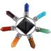 Lovionus89 Crystals & Healing Stones - 7 Reiki Crystal Points Pyramid Energy Generator Black Agate Chakra Stones Decoration | International Shipping Available - Buy Online on GoSupps.com