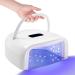 Rechargeable UV LED Nail Lamp 60W UV Led Nail Light for Gel Nails Auto Sensor and 4 Timer Settings Professional Nail Art Tools with Automatic Sensor LCD Display White