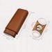 Cigar Case Cigar Humidor with Cedar Wood Lining Travel Portable Leather Cigar Humidor Waterproof Holds 3 Cigars Brown - Buy Online on GoSupps.com