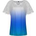 YZHM Womens Lace Short Sleeve Blue Ombre Tunic Top - XX-Large - Buy Online on GoSupps.com