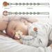Pacifier Clips 2 Pack for Baby Boys & Girls | Wooden Design Soothe Paci Holder | Ideal for Shower & Birthday Gift | Apricot+Dusty Rose - Buy Online on GoSupps.com