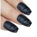 Bling Art False Nails Black Matte Ballerina Coffin 24 Artificial Nails Long Tips with Glue