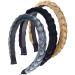 Zasvec 3-Piece Elastic Hair Bands - Slipproof Flannel Twisted Headbands for Women | Wide Hair Ripe in 3 Colors - Buy Online on GoSupps.com